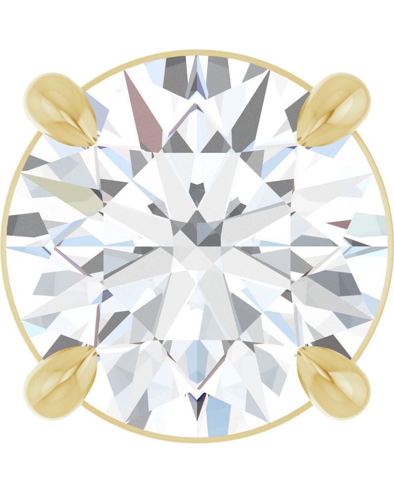 Pingente Solitário Passante em Ouro 14k com Diamantes de Laboratório