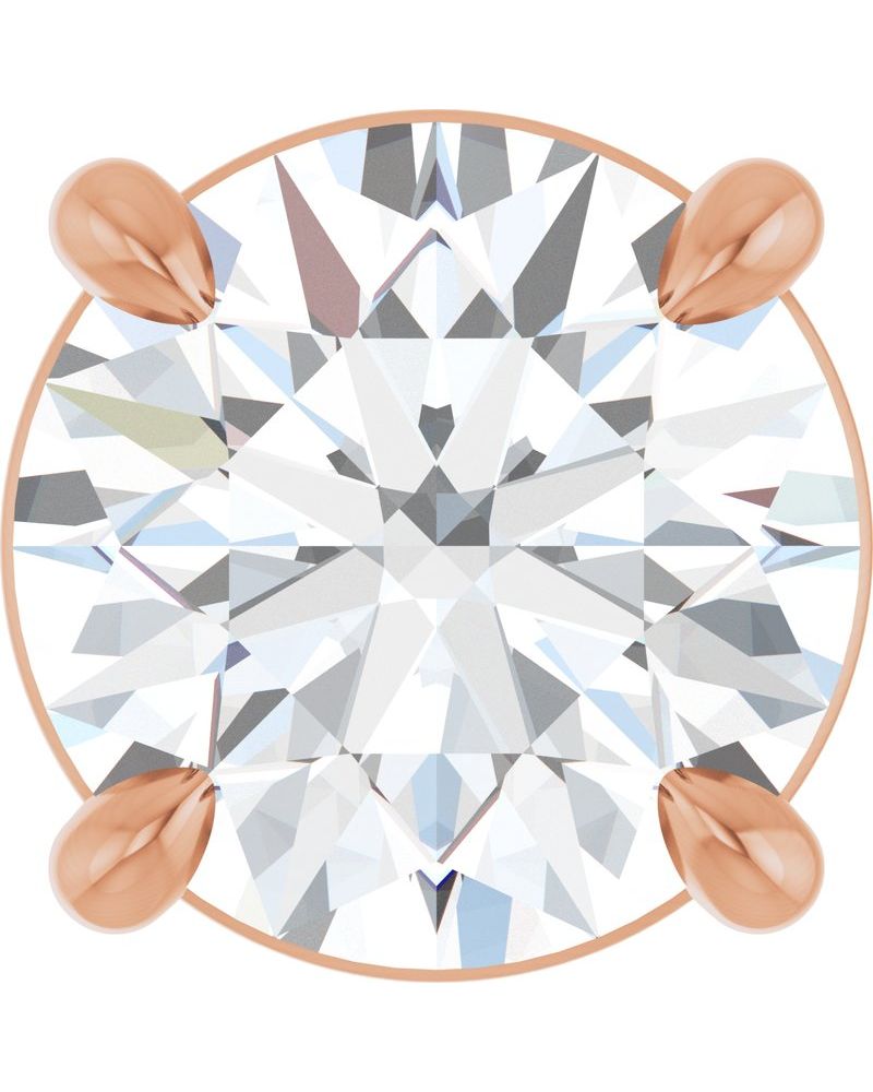 Pingente Solitário Passante em Ouro 14k com Diamantes de Laboratório