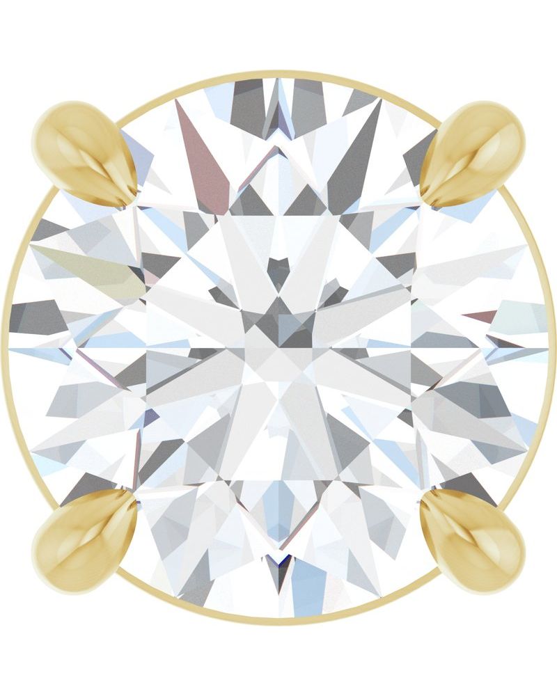 Pingente Solitário Passante em Ouro 14k com Diamantes de Laboratório