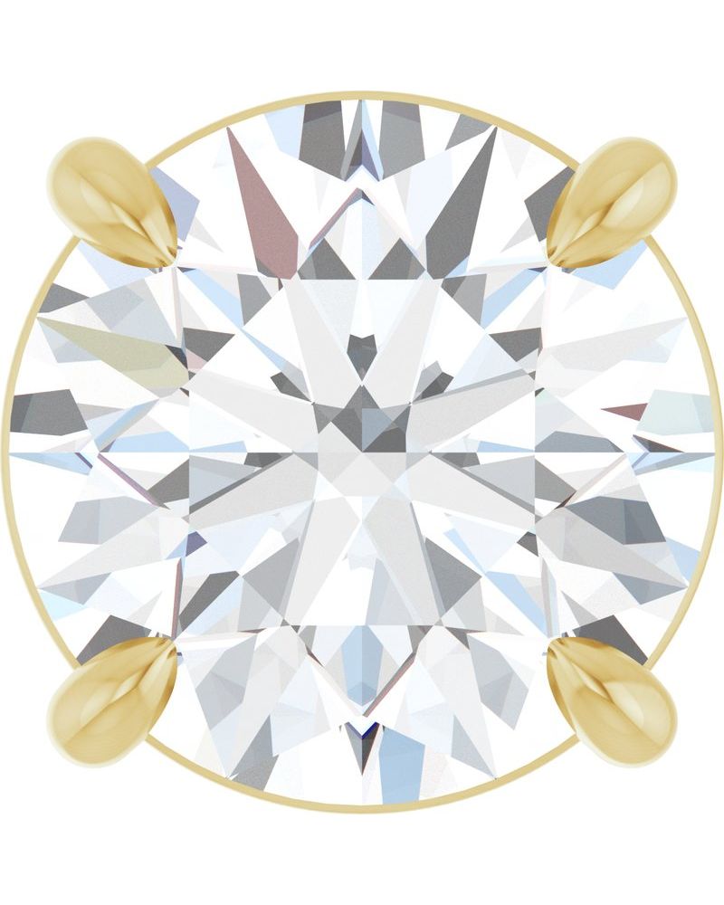 Pingente Solitário Passante em Ouro 14k com Diamantes de Laboratório