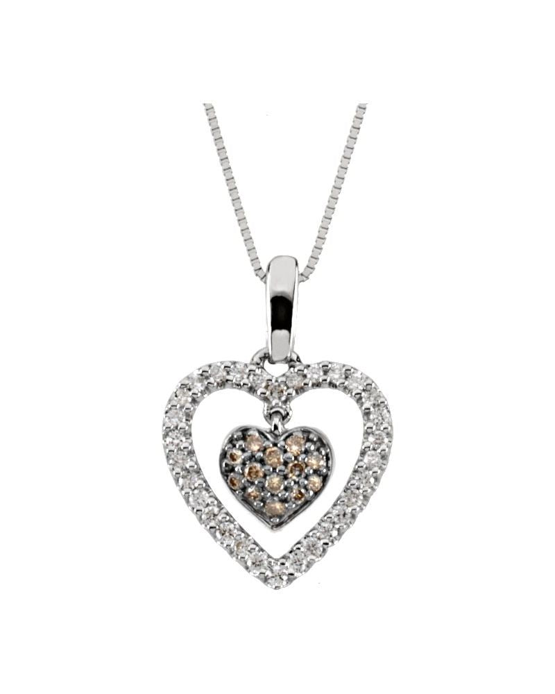 Colar Coração Cravejado em Ouro 14k com Diamantes Naturais – Modelo 10