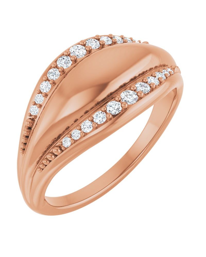 Anel Cravejado em Ouro 14k com Diamantes Naturais – Modelo 14