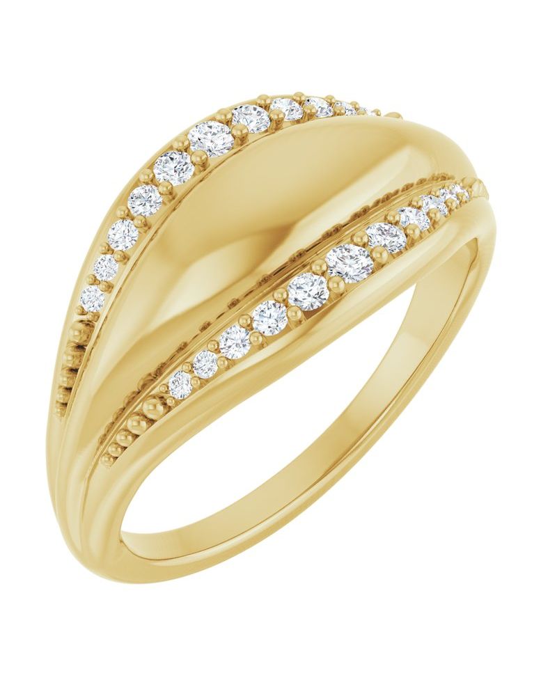 Anel Cravejado em Ouro 14k com Diamantes Naturais – Modelo 14