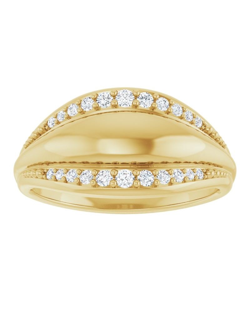 Anel Cravejado em Ouro 14k com Diamantes Naturais – Modelo 14
