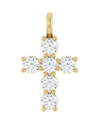 Pingente Cruz Cravejado em Ouro 14k com Diamantes de Laboratório – Modelo 3