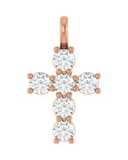 Pingente Cruz Cravejado em Ouro 14k com Diamantes de Laboratório – Modelo 3