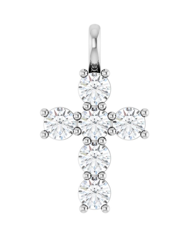 Pingente Cruz Cravejado em Ouro 14k com Diamantes de Laboratório – Modelo 3