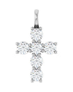 Pingente Cruz Cravejado em Ouro 14k com Diamantes de Laboratório – Modelo 3