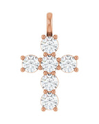 Pingente Cruz Cravejado em Ouro 14k com Diamantes de Laboratório – Modelo 3