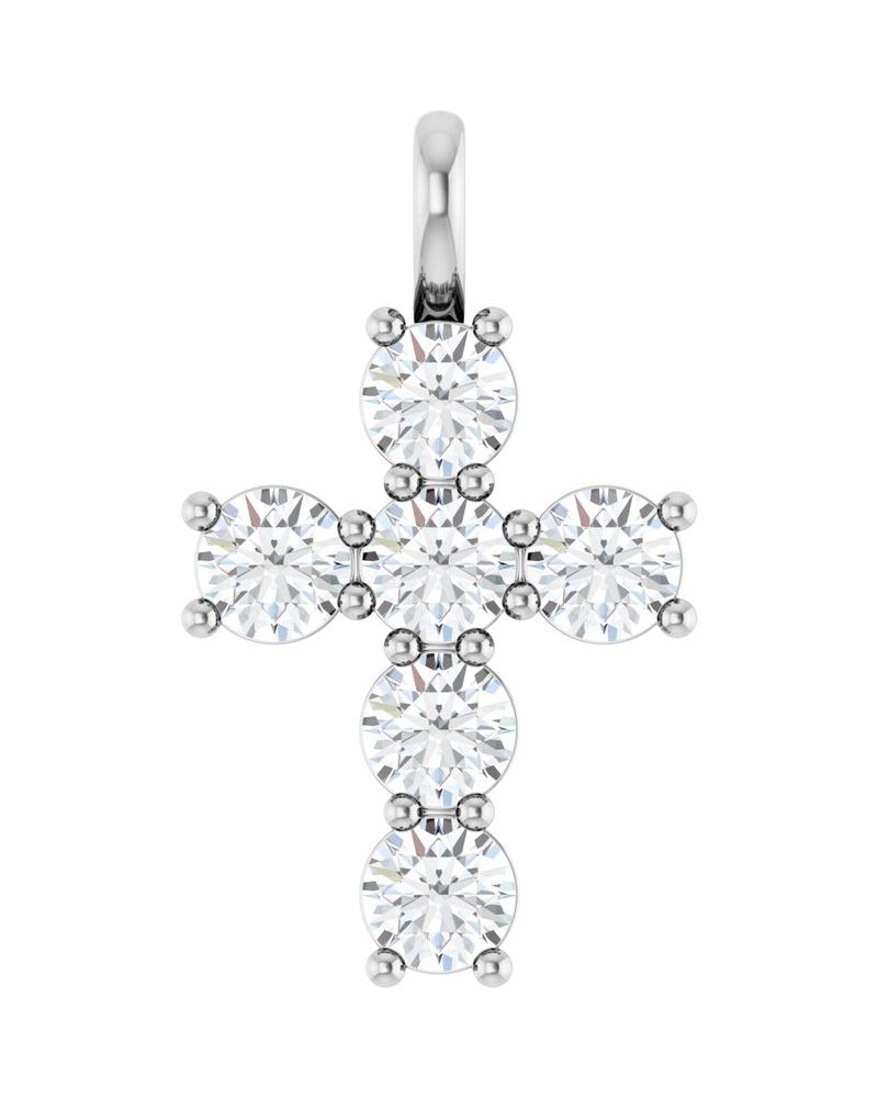 Pingente Cruz Cravejado em Ouro 14k com Diamantes de Laboratório – Modelo 3