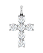 Pingente Cruz Cravejado em Ouro 14k com Diamantes de Laboratório – Modelo 3