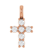 Pingente Cruz Cravejado em Ouro 14k com Diamantes de Laboratório – Modelo 3