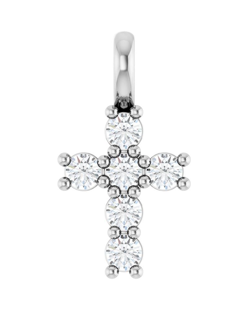 Pingente Cruz Cravejado em Ouro 14k com Diamantes de Laboratório – Modelo 3