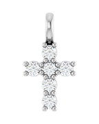 Pingente Cruz Cravejado em Ouro 14k com Diamantes de Laboratório – Modelo 3