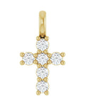 Pingente Cruz Cravejado em Ouro 14k com Diamantes de Laboratório – Modelo 3