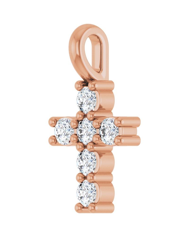 Pingente Cruz Cravejado em Ouro 14k com Diamantes de Laboratório – Modelo 3