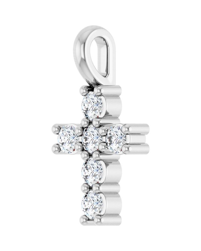 Pingente Cruz Cravejado em Ouro 14k com Diamantes de Laboratório – Modelo 3