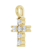 Pingente Cruz Cravejado em Ouro 14k com Diamantes de Laboratório – Modelo 3