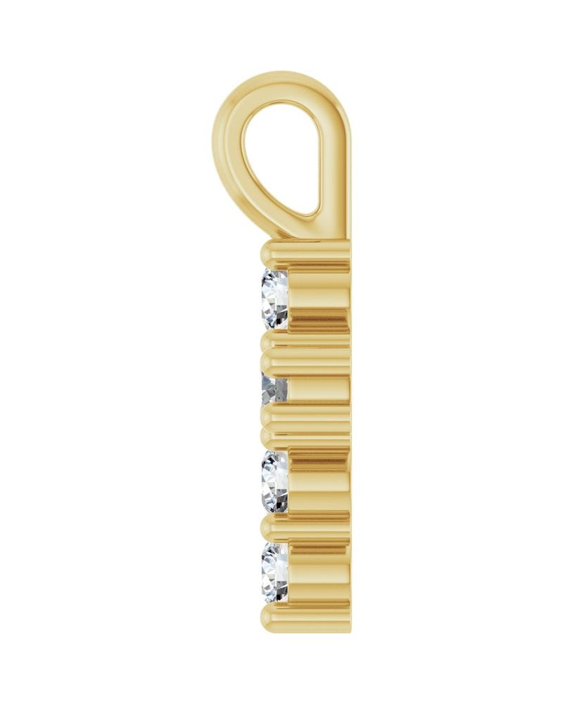 Pingente Cruz Cravejado em Ouro 14k com Diamantes de Laboratório – Modelo 3