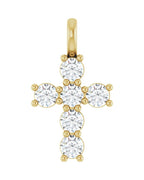 Pingente Cruz Cravejado em Ouro 14k com Diamantes de Laboratório – Modelo 3