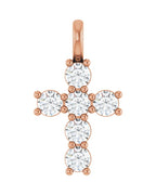 Pingente Cruz Cravejado em Ouro 14k com Diamantes de Laboratório – Modelo 3