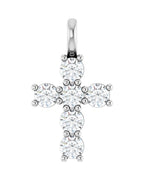 Pingente Cruz Cravejado em Ouro 14k com Diamantes de Laboratório – Modelo 3