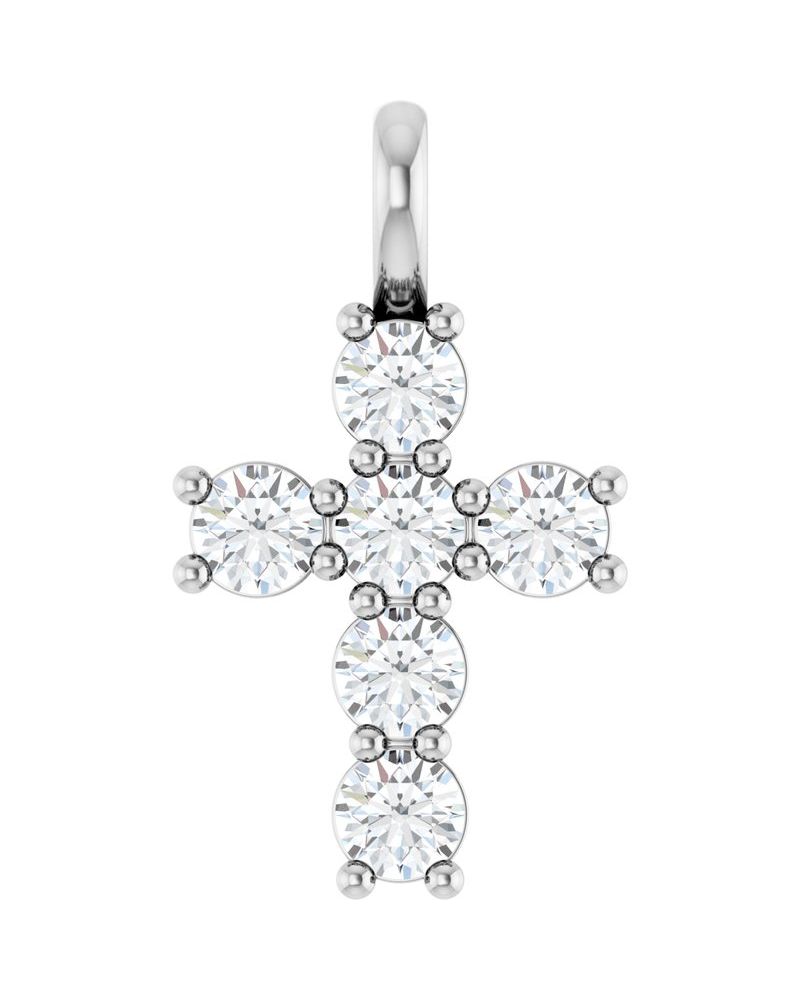 Pingente Cruz Cravejado em Ouro 14k com Diamantes de Laboratório – Modelo 3
