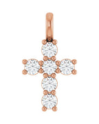 Pingente Cruz Cravejado em Ouro 14k com Diamantes de Laboratório – Modelo 3