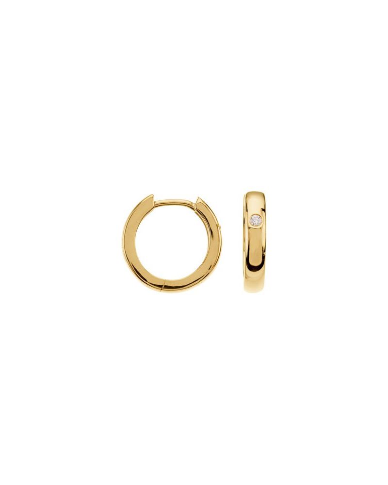 Brinco de Aro Cravejado com Dobradiça em Ouro 14k com Diamantes Naturais – Modelo 7