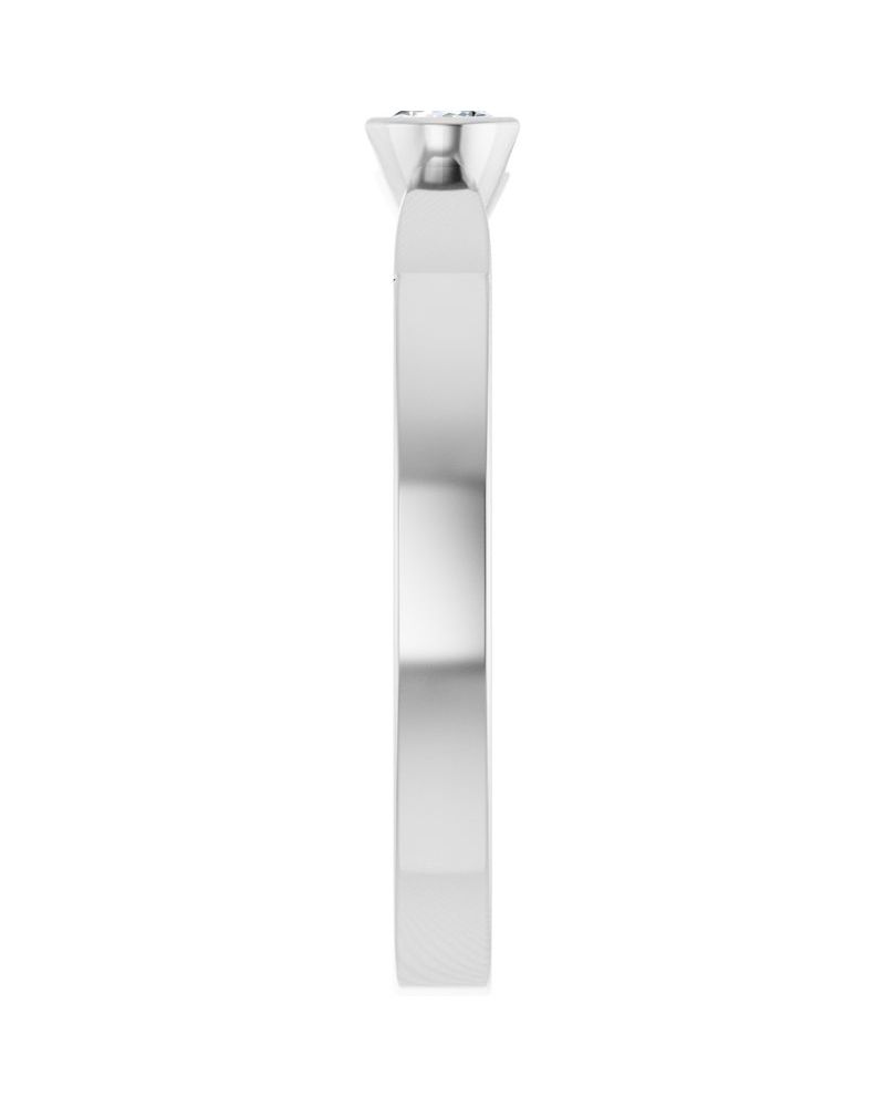 Anel Meio Bezel Solitário em Ouro 14k com Diamantes Naturais