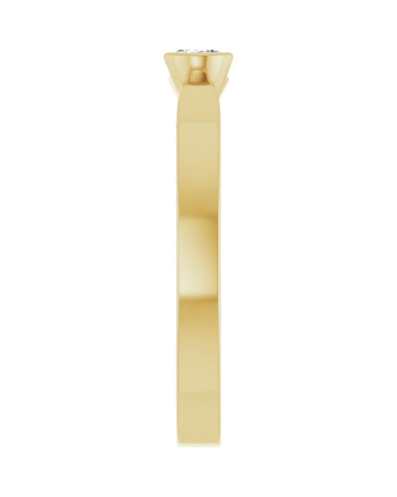 Anel Meio Bezel Solitário em Ouro 14k com Diamantes Naturais