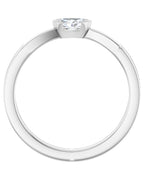 Anel Meio Bezel Solitário em Ouro 14k com Diamantes Naturais