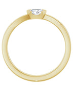 Anel Meio Bezel Solitário em Ouro 14k com Diamantes Naturais