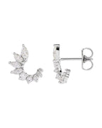 Brinco Frente e Verso Cravejado em Ouro 14k com Diamantes Naturais