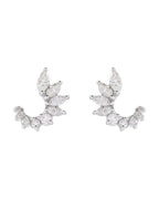Brinco Frente e Verso Cravejado em Ouro 14k com Diamantes Naturais