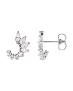 Brinco Frente e Verso Cravejado em Ouro 14k com Diamantes Naturais