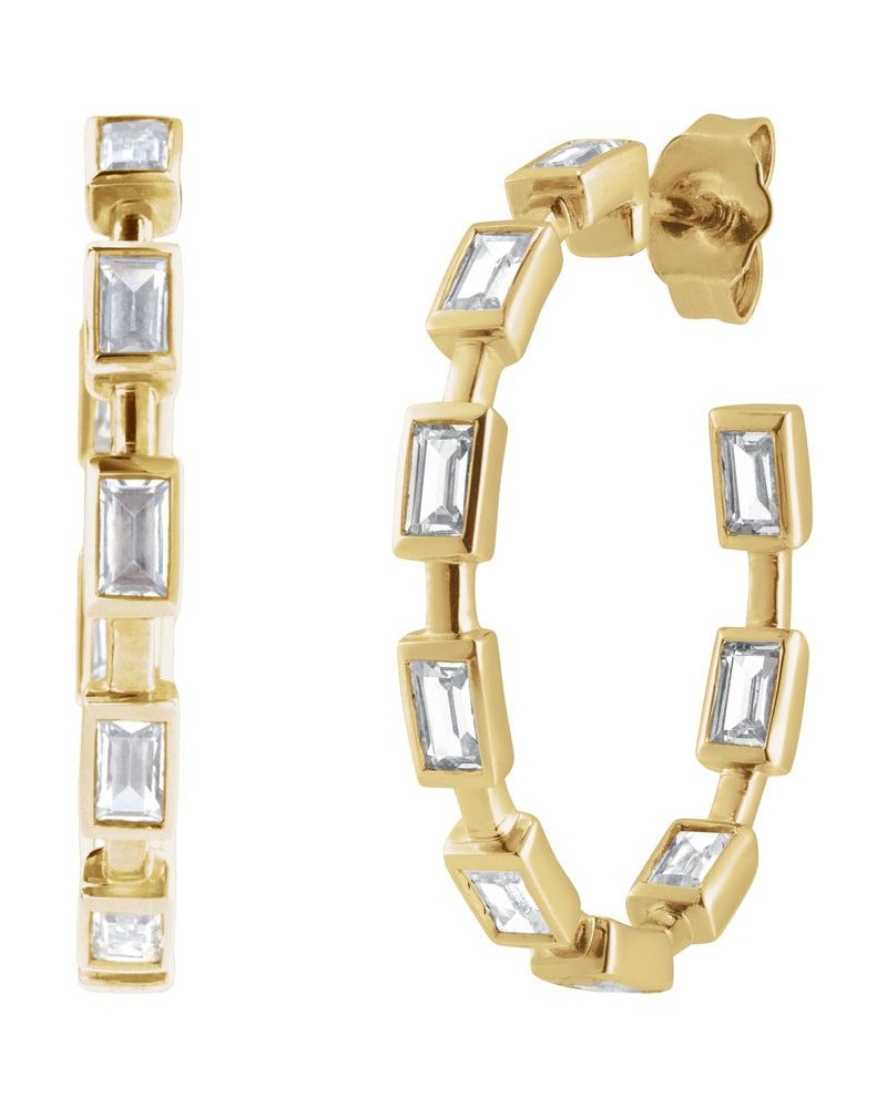 Brinco de Aro em Ouro 14k com Diamantes de Laboratório – Modelo 4