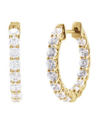 Brinco de Aro Dentro e Fora em Ouro 14k com Diamantes de Laboratório – Modelo 2