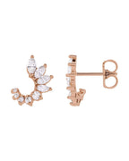 Brinco Frente e Verso Cravejado em Ouro 14k com Diamantes Naturais