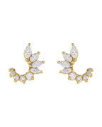 Brinco Frente e Verso Cravejado em Ouro 14k com Diamantes Naturais