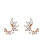 Brinco Frente e Verso Cravejado em Ouro 14k com Diamantes Naturais