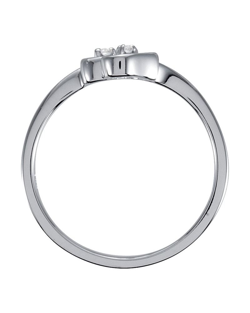 Anel Duplo Coração Cravejado em Ouro 14k com Diamantes Naturais