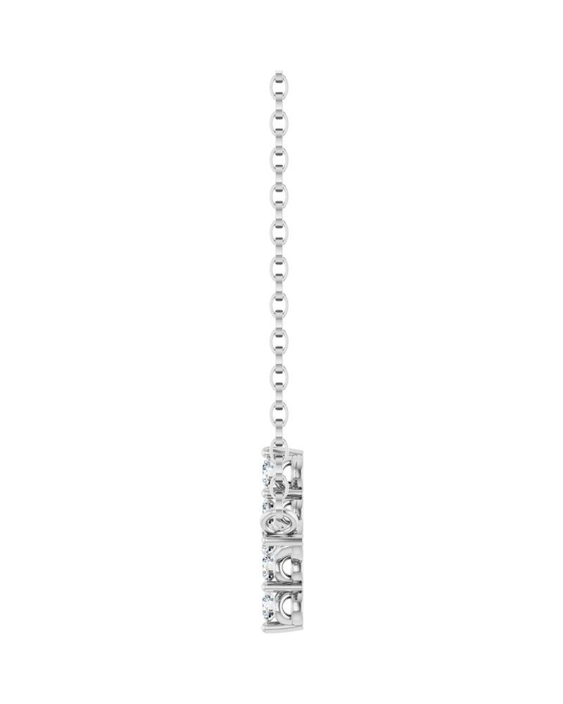 Colar Cruz Horizontal Cravejado em Ouro 14k com Diamantes de Laboratório
