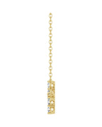 Colar Cruz Horizontal Cravejado em Ouro 14k com Diamantes de Laboratório