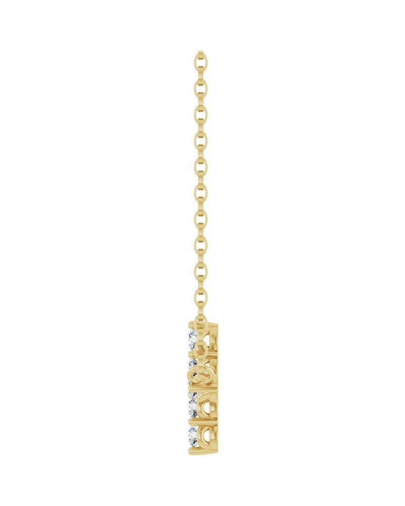 Colar Cruz Horizontal Cravejado em Ouro 14k com Diamantes de Laboratório