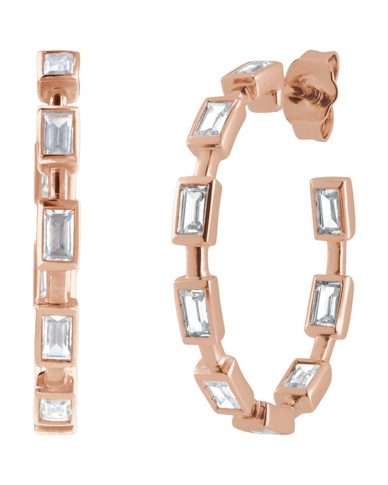Brinco de Aro em Ouro 14k com Diamantes de Laboratório – Modelo 4