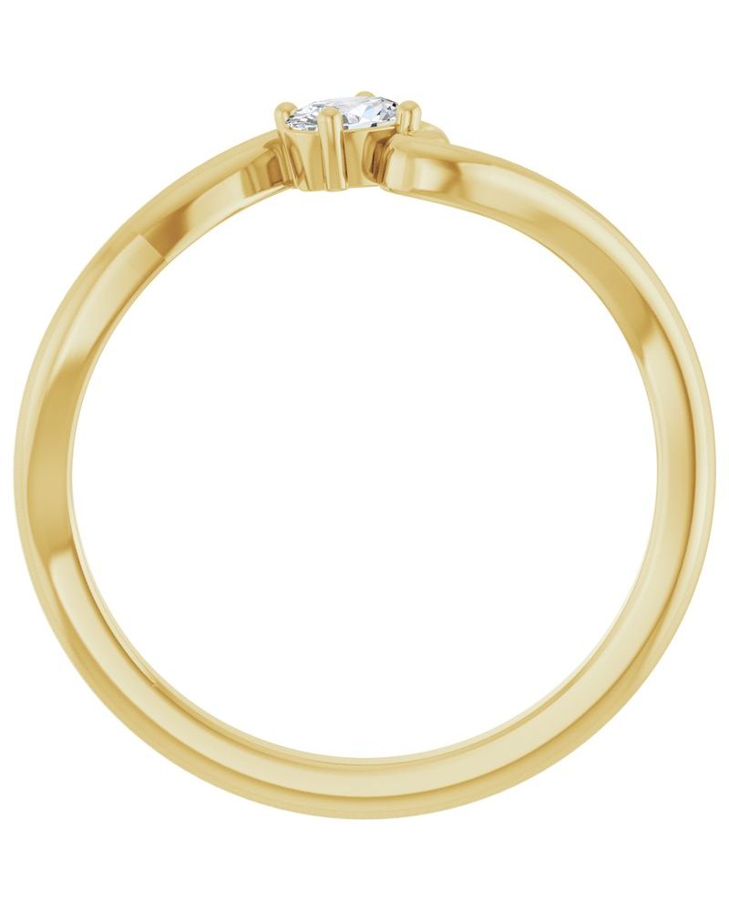 Anel Solitário Orgânico em Ouro 14k com Diamantes de Laboratório