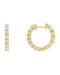 Brinco de Aro Dentro e Fora em Ouro 14k com Diamantes Naturais – Modelo 3