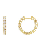 Brinco de Aro Dentro e Fora em Ouro 14k com Diamantes de Laboratório – Modelo 3