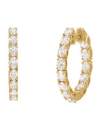 Brinco de Aro Dentro e Fora em Ouro 14k com Diamantes Naturais – Modelo 3